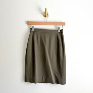 Escada Margaretha Ley Wool Pencil Skirt Olive 34